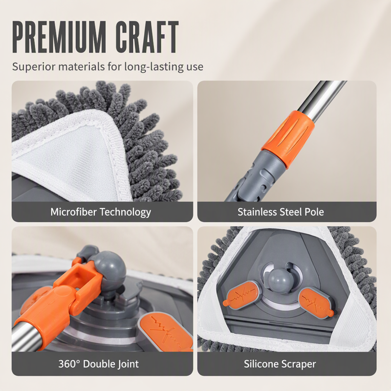 🧹 49% OFF NOW! 🎁 Triangular Cleaning Mop with Extendable Pole – 360° swivel, washable pads & lightweight – Cleans floors, walls & corners with ease ✨