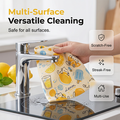 🧻 Tear, Wipe & Reuse – Printed Microfiber Cleaning Cloths That Soak Up Grease Fast. 49% Off. UK Stock