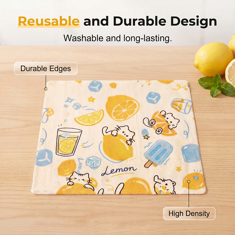 🧻 Tear, Wipe & Reuse – Printed Microfiber Cleaning Cloths That Soak Up Grease Fast. 49% Off. UK Stock