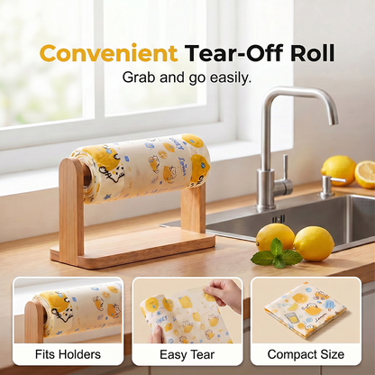 🧻 Tear, Wipe & Reuse – Printed Microfiber Cleaning Cloths That Soak Up Grease Fast. 49% Off. UK Stock