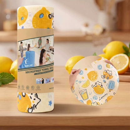 🧻 Tear, Wipe & Reuse – Printed Microfiber Cleaning Cloths That Soak Up Grease Fast. 49% Off. UK Stock