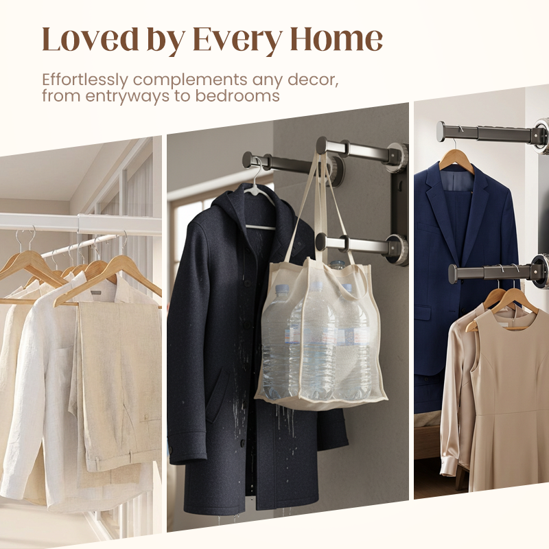 📢📢49% OFF !! ⏰Foldable Telescopic Suction-Cup Hanger Rack