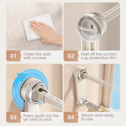 📢📢49% OFF !! ⏰Foldable Telescopic Suction-Cup Hanger Rack