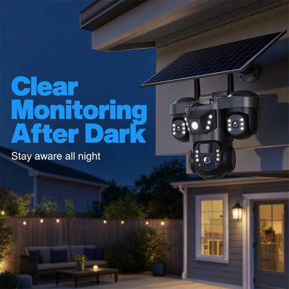 📹Triple Lens Solar WiFi Security Camera