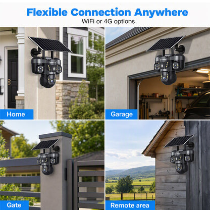 📹Triple Lens Solar WiFi Security Camera