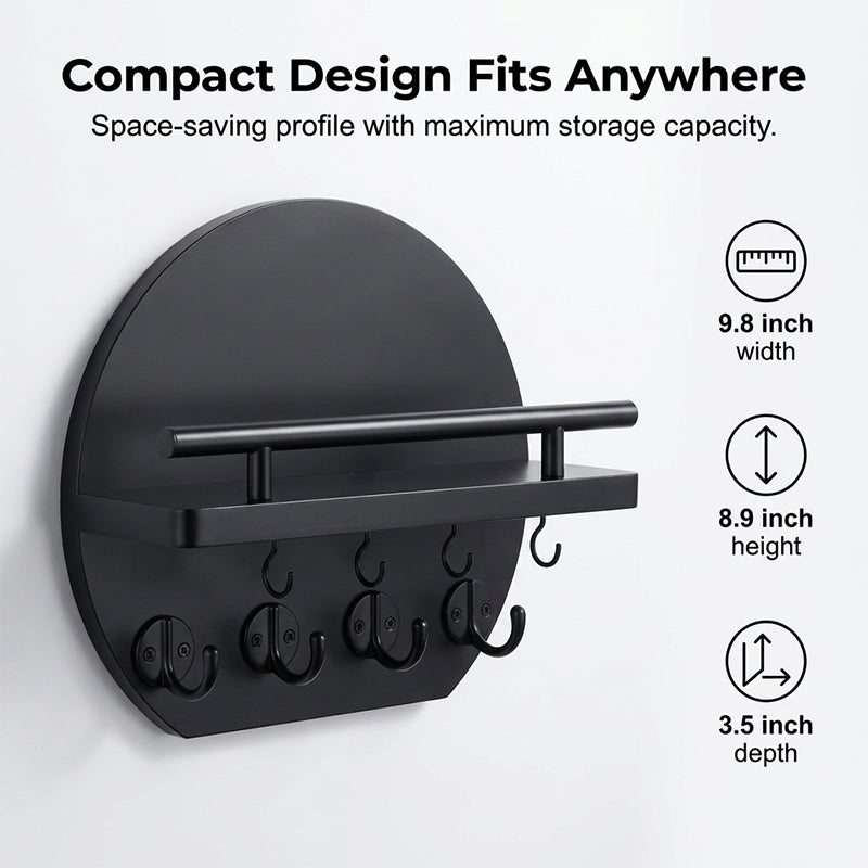 🏠 49% OFF NOW! 🔑 Wall Mount Key Holder with Shelf & Hooks – Space-saving, sturdy & easy install – Organize keys & mail at your entryway ✨