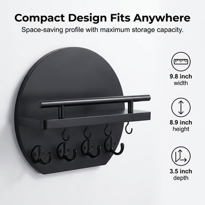 🏠 49% OFF NOW! 🔑 Wall Mount Key Holder with Shelf & Hooks – Space-saving, sturdy & easy install – Organize keys & mail at your entryway ✨