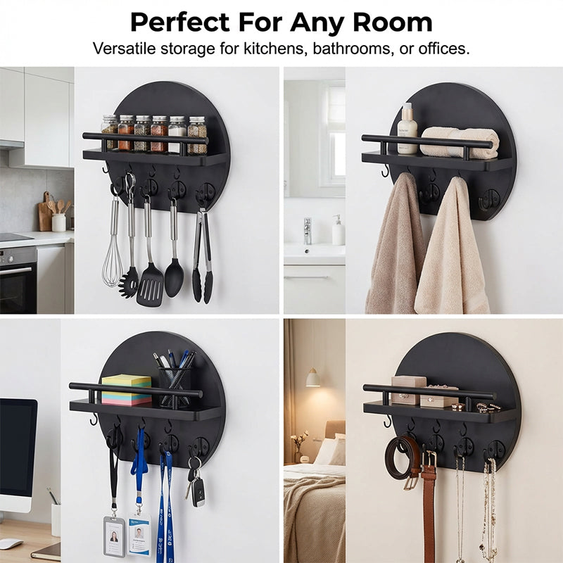 🏠 49% OFF NOW! 🔑 Wall Mount Key Holder with Shelf & Hooks – Space-saving, sturdy & easy install – Organize keys & mail at your entryway ✨