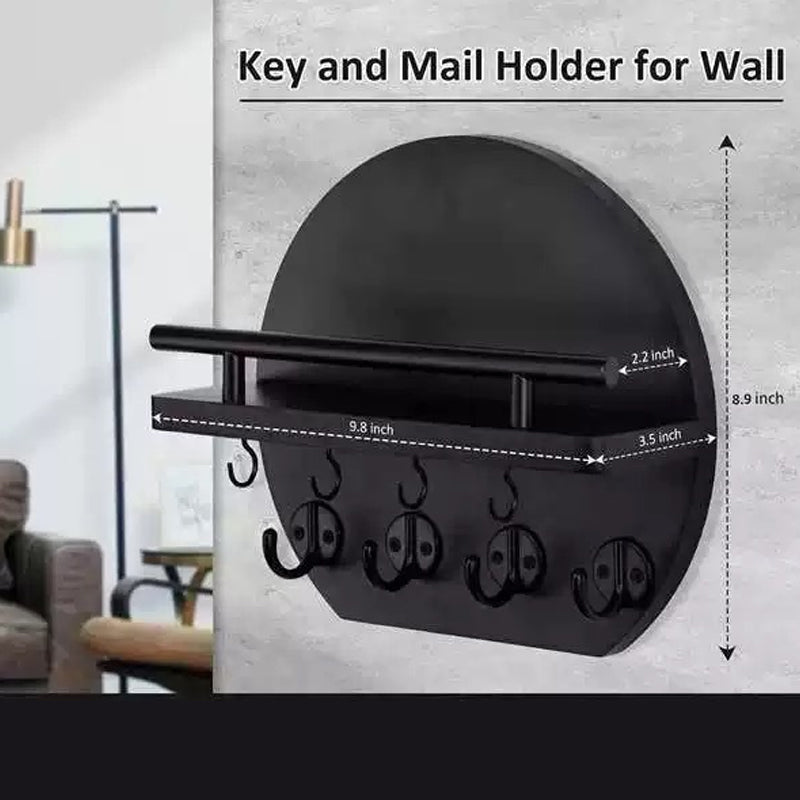 🏠 49% OFF NOW! 🔑 Wall Mount Key Holder with Shelf & Hooks – Space-saving, sturdy & easy install – Organize keys & mail at your entryway ✨