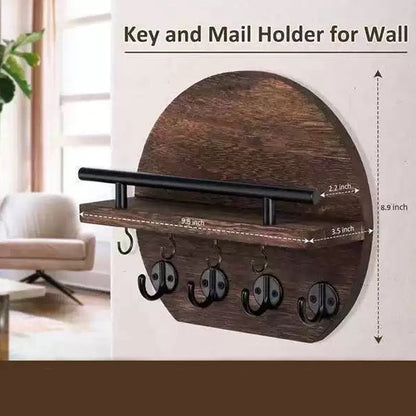 🏠 49% OFF NOW! 🔑 Wall Mount Key Holder with Shelf & Hooks – Space-saving, sturdy & easy install – Organize keys & mail at your entryway ✨