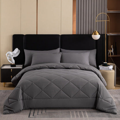 🛏️49% OFF NOW! 3-Piece Quilted Comforter Set with Shams – All Season Cloud Soft Bedding Set, Diamond Quilted Bed Comforter for Bedroom Guest Room