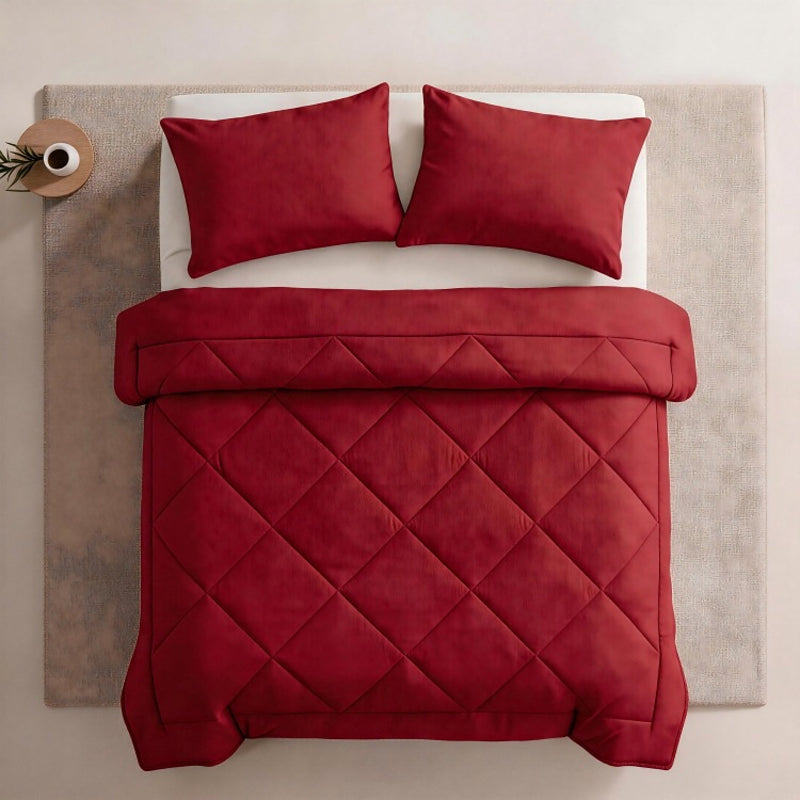 🛏️49% OFF NOW! 3-Piece Quilted Comforter Set with Shams – All Season Cloud Soft Bedding Set, Diamond Quilted Bed Comforter for Bedroom Guest Room