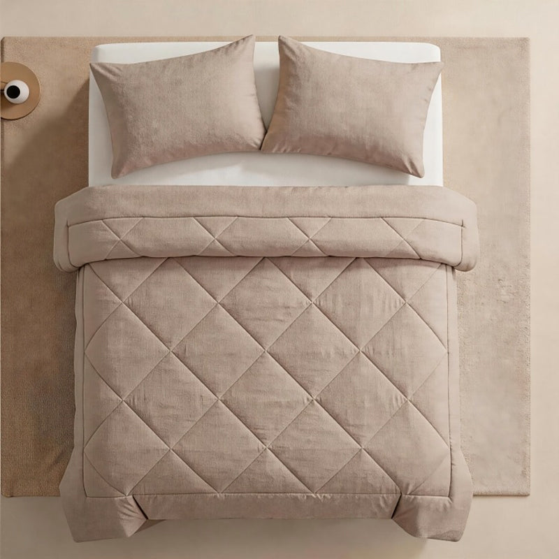 🛏️49% OFF NOW! 3-Piece Quilted Comforter Set with Shams – All Season Cloud Soft Bedding Set, Diamond Quilted Bed Comforter for Bedroom Guest Room