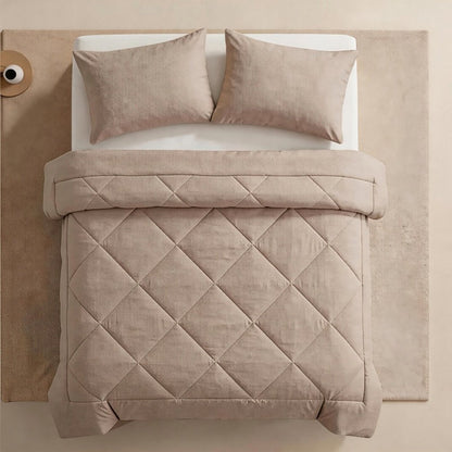 🛏️49% OFF NOW! 3-Piece Quilted Comforter Set with Shams – All Season Cloud Soft Bedding Set, Diamond Quilted Bed Comforter for Bedroom Guest Room