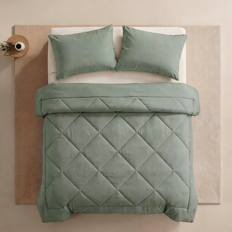🛏️49% OFF NOW! 3-Piece Quilted Comforter Set with Shams – All Season Cloud Soft Bedding Set, Diamond Quilted Bed Comforter for Bedroom Guest Room