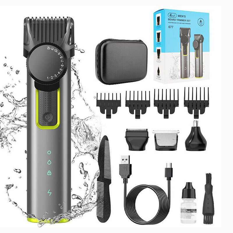 💈 49% OFF NOW! ✂️ 4-in-1 Hair Clipper Set – Interchangeable Heads, 1-12mm Dial, 90-Min Runtime & IPX5 – All-in-One Grooming 🪒