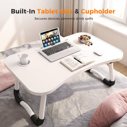 💻 49% OFF! 🛏️ Foldable Laptop Table – Cup holder, sturdy & lap-friendly ✨