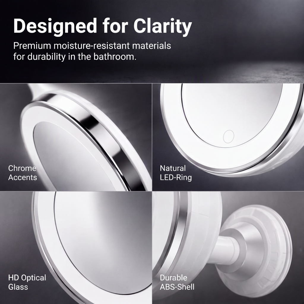 ⏳🔥LIMITED-TIME 49% OFF! ⏰10x Magnifying Makeup Mirror with LED Light and Suction Cup