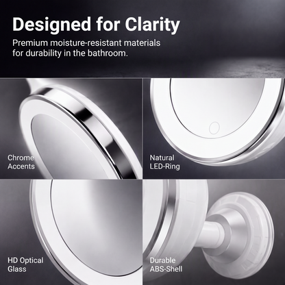 ⏳🔥LIMITED-TIME 49% OFF! ⏰10x Magnifying Makeup Mirror with LED Light and Suction Cup