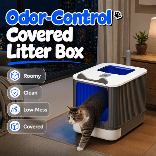 🏆LAST DAY 49% OFF🐱Odor-Control Covered Litter Box🐈