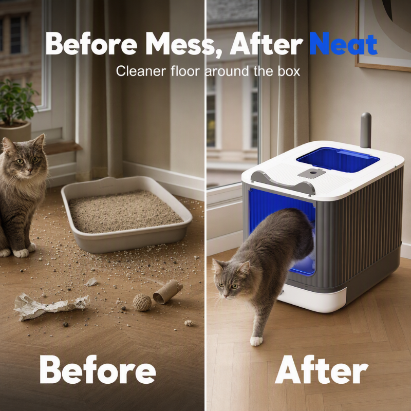 🏆LAST DAY 49% OFF🐱Odor-Control Covered Litter Box🐈