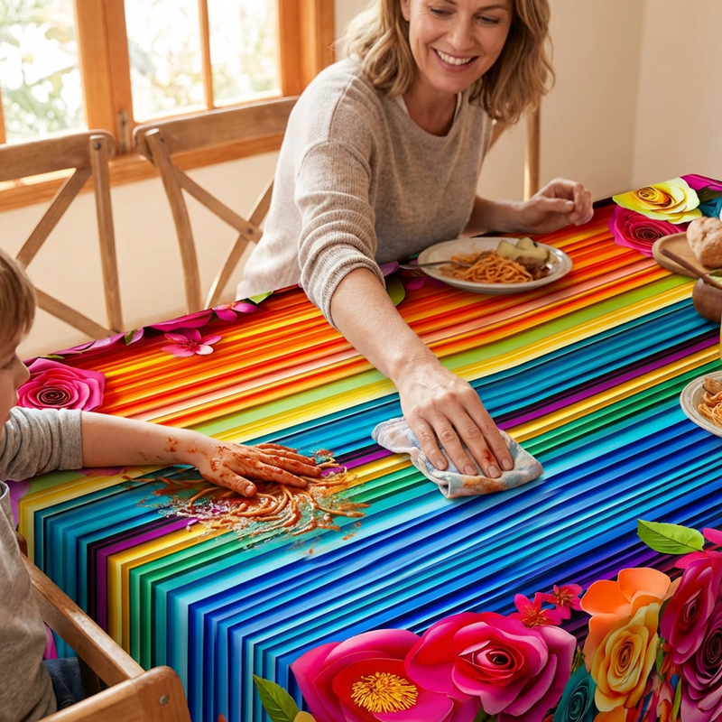 🌸 LIMITED TIME 49% OFF! 🍽️ Waterproof Floral Print Tablecloth for Dining & Parties – Stain-Resistant, HD Printing & Durable Polyester – Elegant & Easy Care ✨