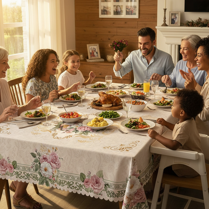 🌸 LIMITED TIME 49% OFF! 🍽️ Waterproof Floral Print Tablecloth for Dining & Parties – Stain-Resistant, HD Printing & Durable Polyester – Elegant & Easy Care ✨