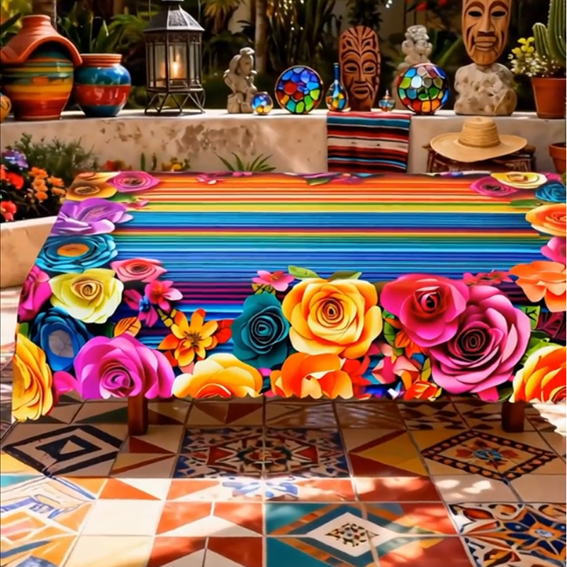 🌸 LIMITED TIME 49% OFF! 🍽️ Waterproof Floral Print Tablecloth for Dining & Parties – Stain-Resistant, HD Printing & Durable Polyester – Elegant & Easy Care ✨