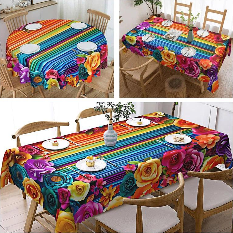 🌸 LIMITED TIME 49% OFF! 🍽️ Waterproof Floral Print Tablecloth for Dining & Parties – Stain-Resistant, HD Printing & Durable Polyester – Elegant & Easy Care ✨
