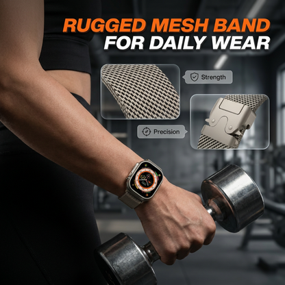 ⌚ 49% OFF NOW! 🛡️ Stainless Steel Mesh Watch Band – Breathable, Flexible Fit & Secure Clasp – Upgrade Your Smartwatch 🖤