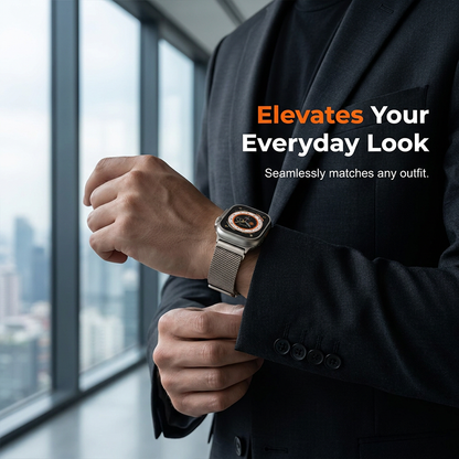 ⌚ 49% OFF NOW! 🛡️ Stainless Steel Mesh Watch Band – Breathable, Flexible Fit & Secure Clasp – Upgrade Your Smartwatch 🖤