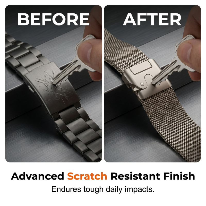 ⌚ 49% OFF NOW! 🛡️ Stainless Steel Mesh Watch Band – Breathable, Flexible Fit & Secure Clasp – Upgrade Your Smartwatch 🖤
