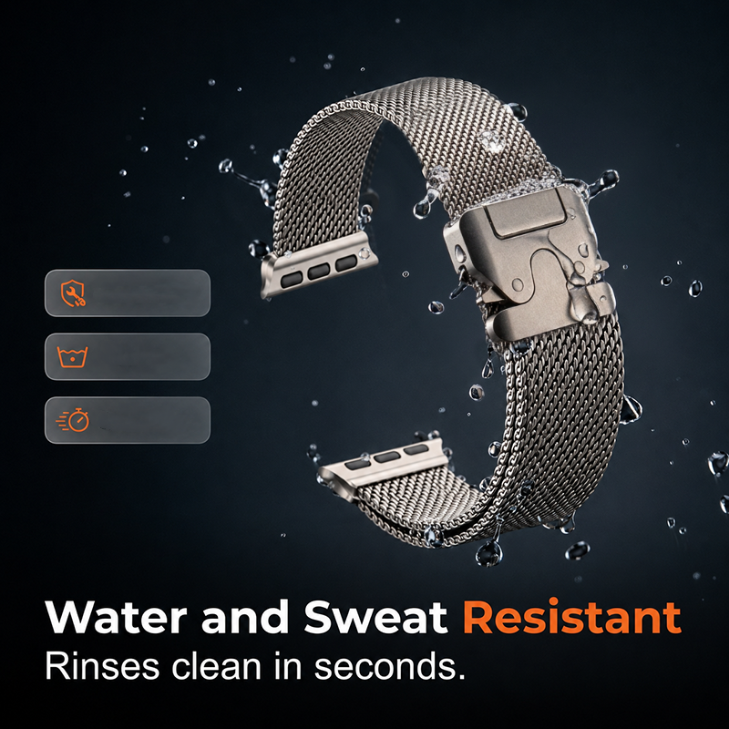 ⌚ 49% OFF NOW! 🛡️ Stainless Steel Mesh Watch Band – Breathable, Flexible Fit & Secure Clasp – Upgrade Your Smartwatch 🖤