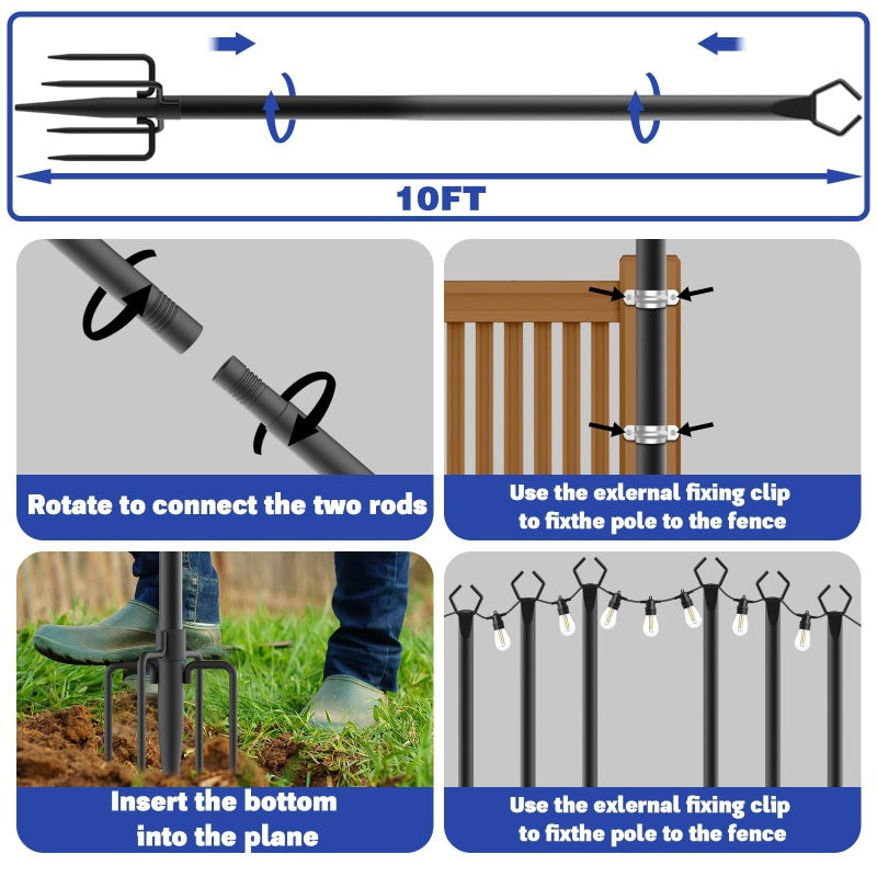 Outdoor String Light Pole