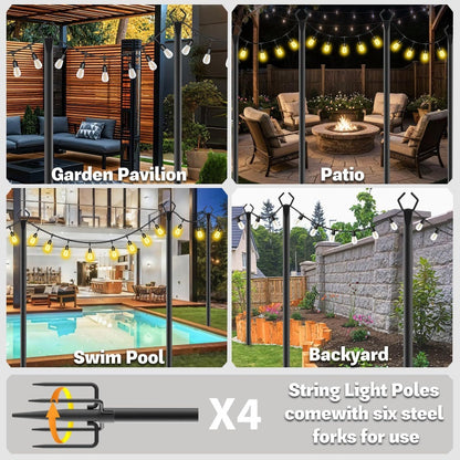 Outdoor String Light Pole