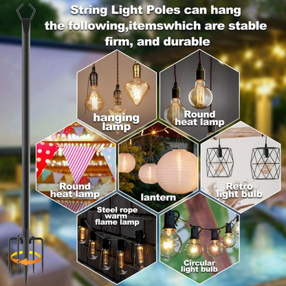 Outdoor String Light Pole