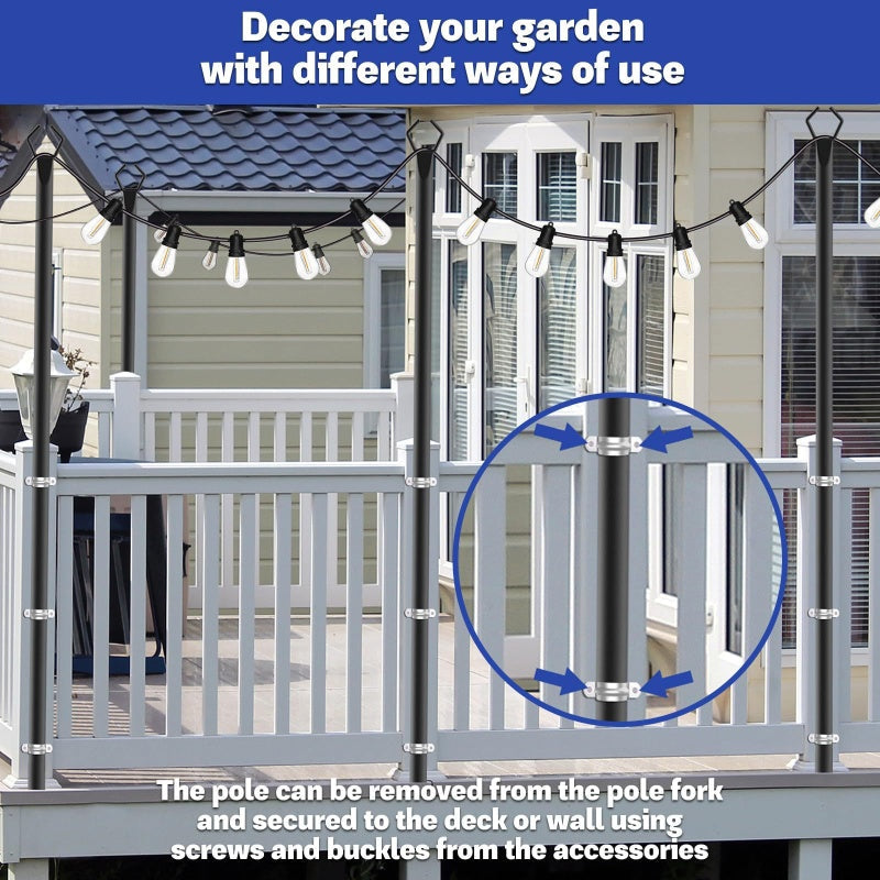 Outdoor String Light Pole