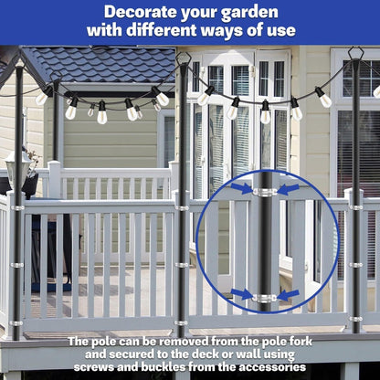 Outdoor String Light Pole