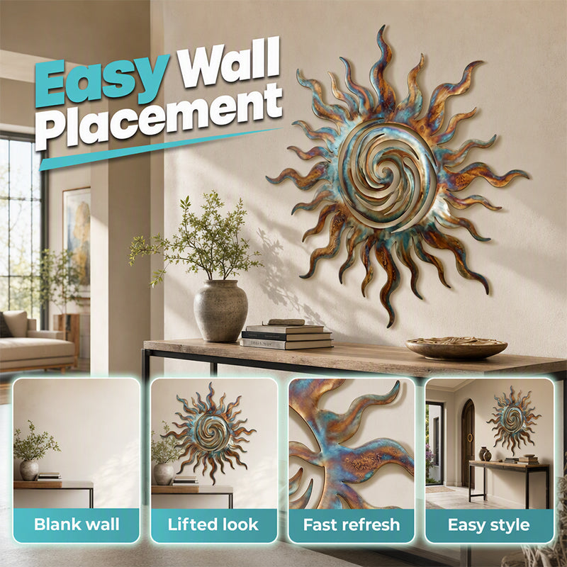 ☀️ Save 49%! 🖼️ Metal Sun Wall Art – Silhouette design, rustic & decorative ✨