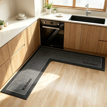 🎉2026 Sale Over 17,000 Sold! 🔥49% OFF! 🧊💧 Stop slipping on wet kitchen floors — this L-shaped mat absorbs water and oil fast, stays put, and cushions your feet while you cook. 🏠