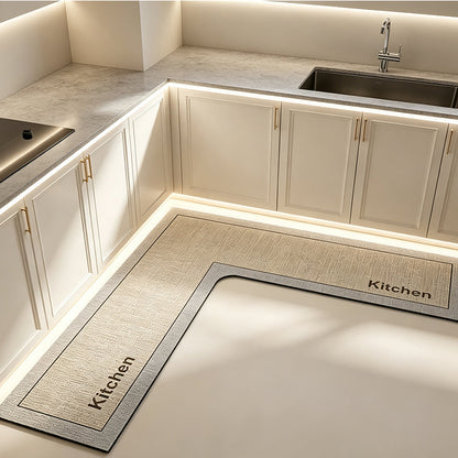 🎉2026 Sale Over 17,000 Sold! 🔥49% OFF! 🧊💧 Stop slipping on wet kitchen floors — this L-shaped mat absorbs water and oil fast, stays put, and cushions your feet while you cook. 🏠