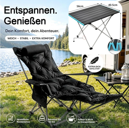 🥳2026 BESTSELLER🥾 Adjustable Folding Chair – 3/4 Recline Positions, Leg Rest – Reinforced Carbon Steel, 300 lbs – 600D Oxford – Folds for Camping & Beach! 🛡️💨