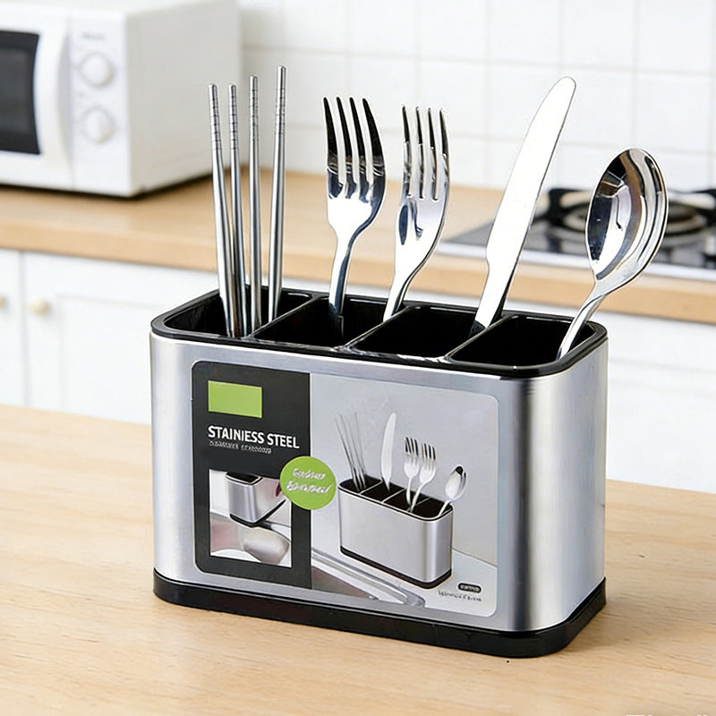 🍴 LIMITED‑TIME 49% OFF! ⚡ Space‑Saving Stainless Steel Kitchen Utensil Holder – Tidy, Drainable, Compact ✨