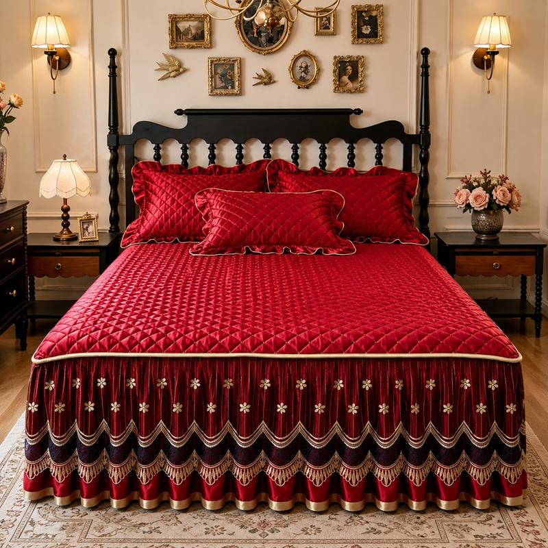 📢📢49% OFF !! ⏰Breathable Quilted Full-Coverage Bed Skirt
