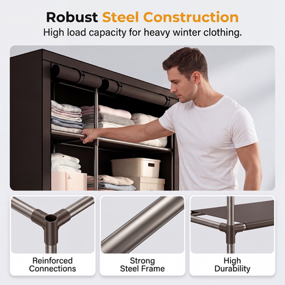 ⏳🔥LIMITED-TIME 49% OFF! ⏰Easy-to-assemble non-woven fabric wardrobe