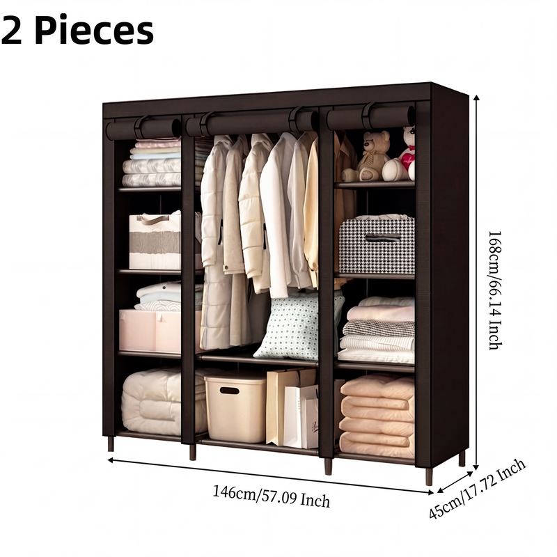 ⏳🔥LIMITED-TIME 49% OFF! ⏰Easy-to-assemble non-woven fabric wardrobe