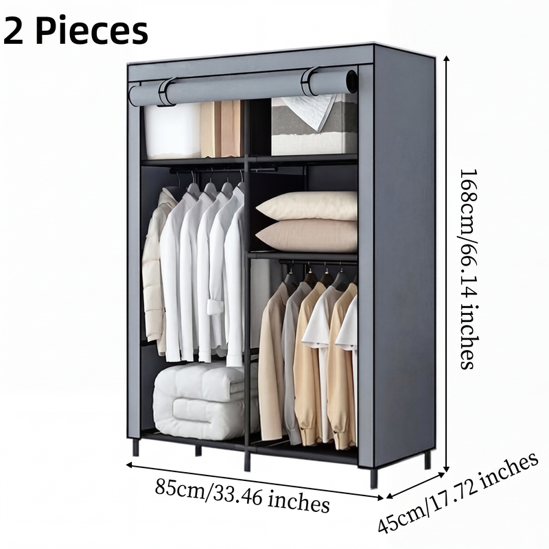 ⏳🔥LIMITED-TIME 49% OFF! ⏰Easy-to-assemble non-woven fabric wardrobe