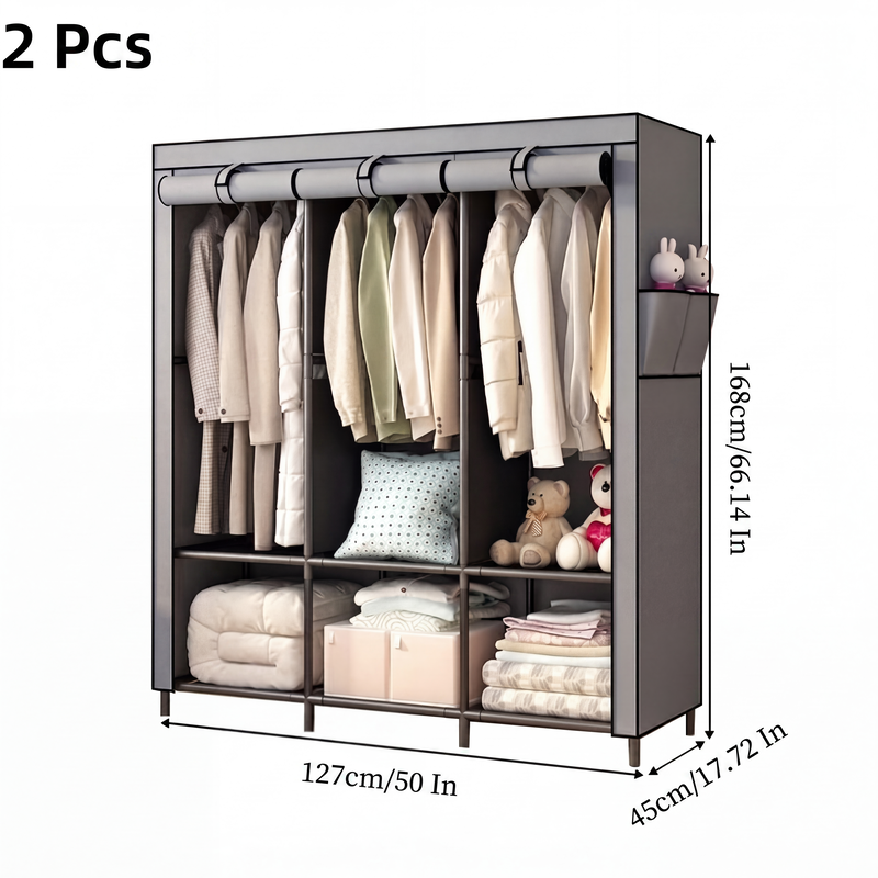 ⏳🔥LIMITED-TIME 49% OFF! ⏰Easy-to-assemble non-woven fabric wardrobe