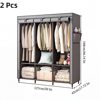 ⏳🔥LIMITED-TIME 49% OFF! ⏰Easy-to-assemble non-woven fabric wardrobe