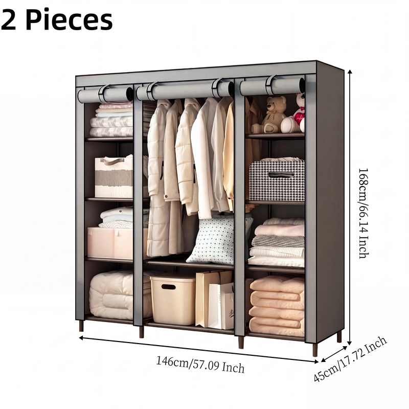 ⏳🔥LIMITED-TIME 49% OFF! ⏰Easy-to-assemble non-woven fabric wardrobe